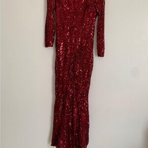 Elegant Red Sequin Dress
